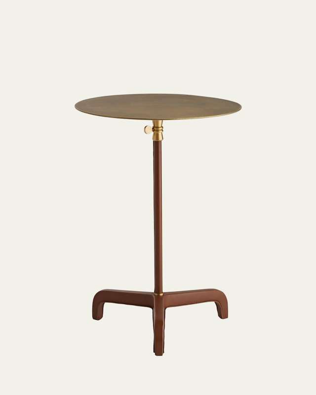 Addison Adjustable Leather Accent Table